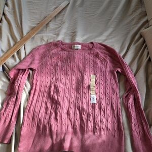 NWT Sonoma Pink Cable Knit XL Sweater